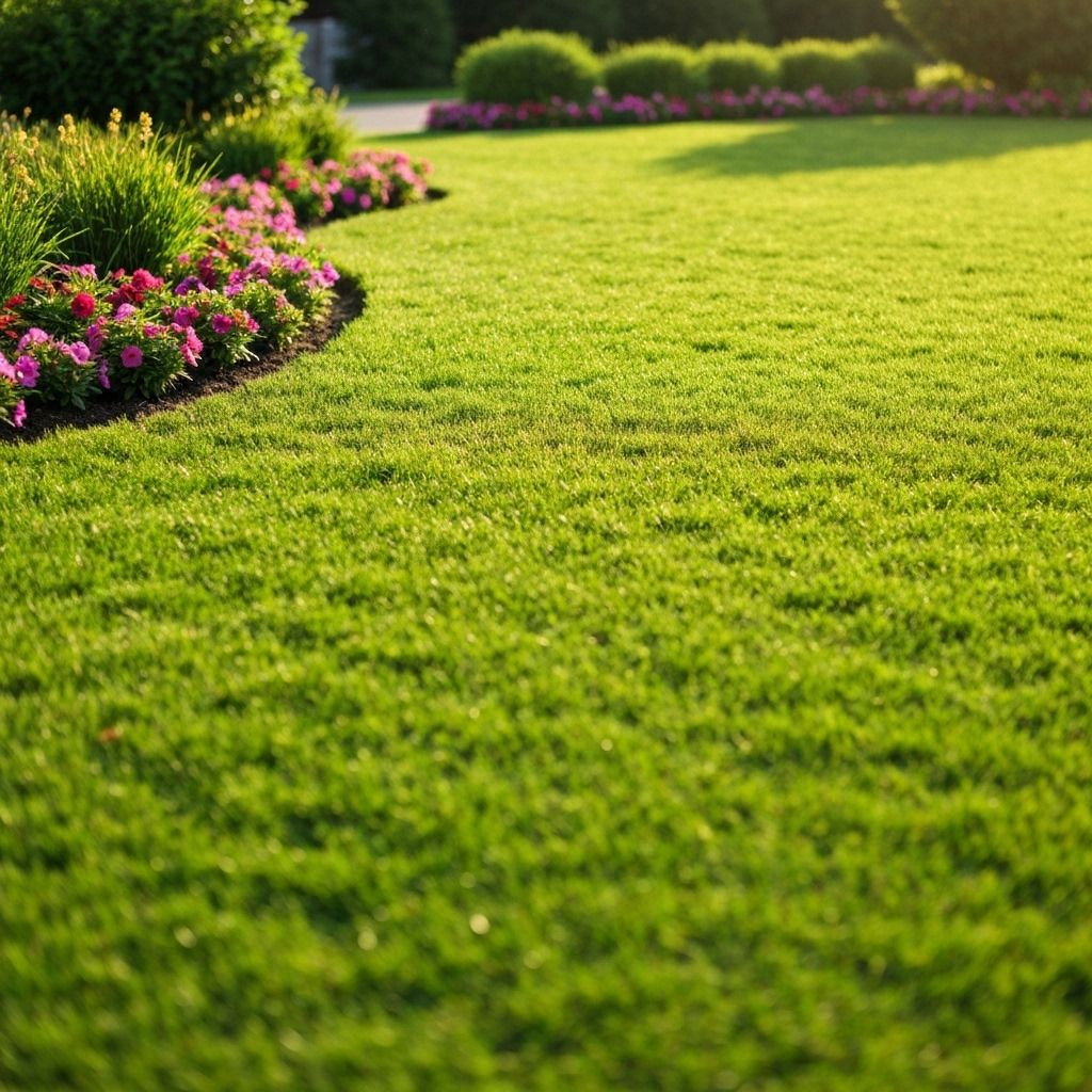 Perfectly maintained residential lawn